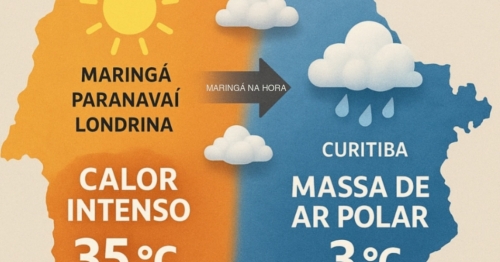 Paraná deve ter virada no clima: de 35°C para 3°C em poucos dias