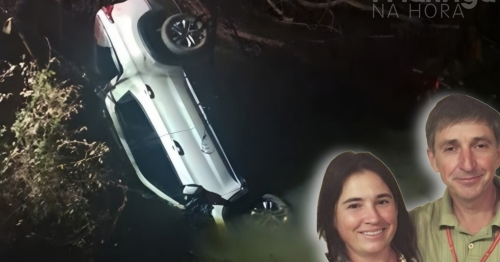 Casal morre após caminhonete cair de ponte e ficar submersa em rio no PR