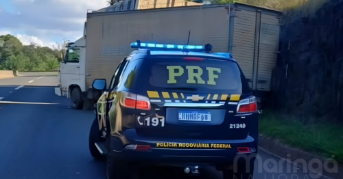 Caminhoneiro é atropelado pelo próprio veículo e fica em estado grave na BR-376 neste sábado