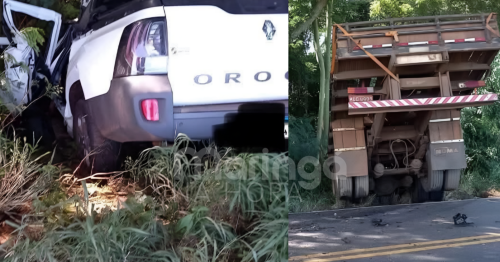 Grave colisão frontal entre caminhão e picape deixa 3 mortos, na região do Vale do Ivaí