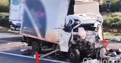 Colisão frontal entre caminhões deixa dois óbitos na PR-323