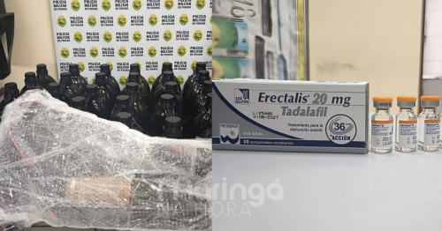 Carro é apreendido com 35 galões de azeite, perfumes e medicamentos como tirzepatida, testosterona, botox e tadalafila na PR-323