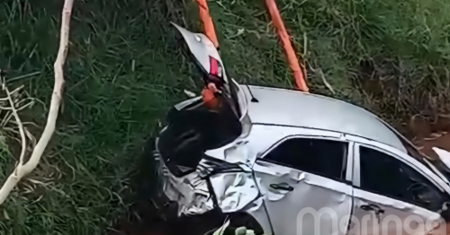 Tragédia: três mulheres morrem após Hyundai HB20 cair em vala de escoamento de água na BR-376