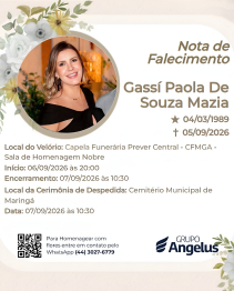 foto de Médica Gassí Paola De Souza Mazia: velório começa às 20h e despedida será na segunda-feira