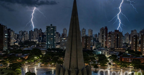 Temporal: Maringá tem alerta para fortes rajadas de ventos acompanhadas de chuva pelas próximas horas nesta quarta-feira, 21